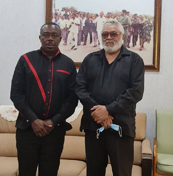 Stephen Asamoah Boateng with former President Rawlings