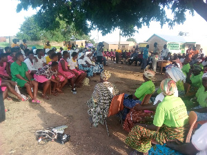 Some students who attended the community durbar at Sherigu