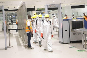 Officials disinfect Kotoka International Airport