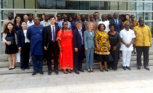 Officials of Ghana and South Korea in a group photograph after a meeting