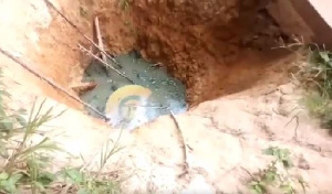 This dugout is the only source of clean water until it dried up