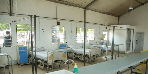 File:Patients who visited the facility are sometimes treated on the floor due to lack of beds