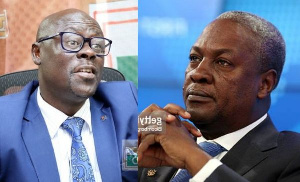 Yaw Adomako Baafi (left), John Dramani Mahama (right)