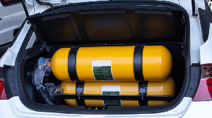 Compressed gas inside car