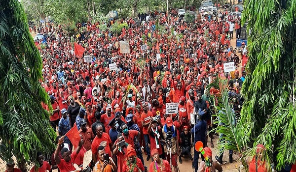 The NDC supporters took over the streets to register their displeasure over the election results