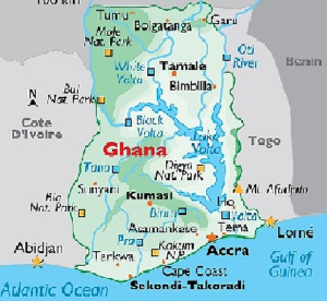 The map of Ghana