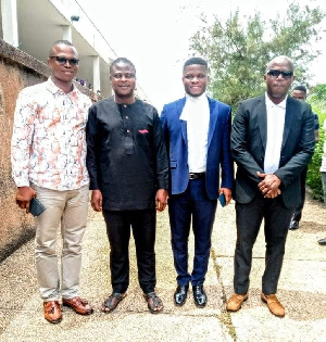 Akwasi Dawood (Second from left) flanked by his legal team and party comrades