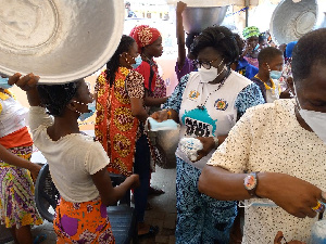 NCC head during an educational programme at Madina market in Accra