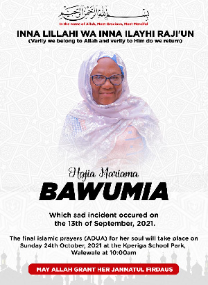 Hajia Mariama Bawumia was the mother of Vice President Dr. Mahamudu Bawumia