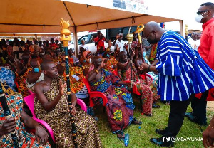 Vice President Dr Mahamudu Bawumia was at Wassa Atobiase in the Western Region