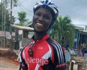 Ghanaian cyclist Elorm Kwaku Dade (Jerome)