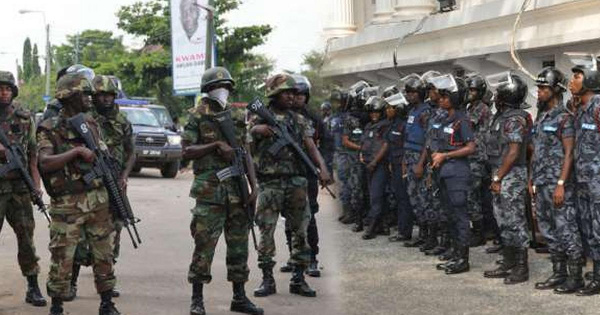 File photo of military and policemen