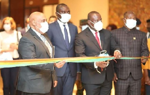 Deputy Foreign Affairs Minister Charles Owuredu, Defence Minister Dominic Nitiwul with UN officials