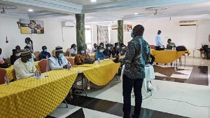 ASP Adongo Apiiya addressing participants