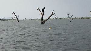 Lake Volta spans 3,300 sq mi (8,500 sq km) and is the world's largest man-made reservoir