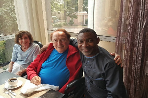 Founder of World Miracle Outreach, Dr Lawrence Tetteh with Evangelist Morris Cerullo and his wife