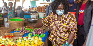 Professor Naana Jane Opoku-Agyemang was at the Prestea market