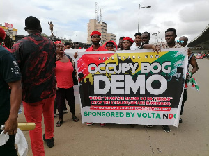 Protesters at the #OccupyBoG march