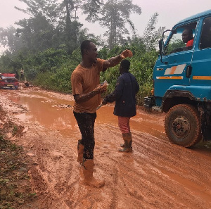 The deplorable nature of the road that links Aboso to Wassa Asikuma