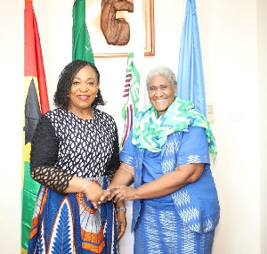 Foreign Affairs Min., Shirley Ayorkor Botchway and former Liberian Foreign Min., King-Akerele