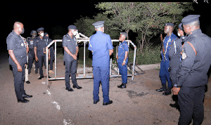 Inspector-General of Police, Dr. George Akuffo Dampare with some officers on duty