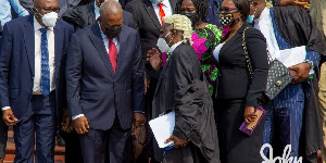 John Dramani Mahama and his team at the Supreme Court